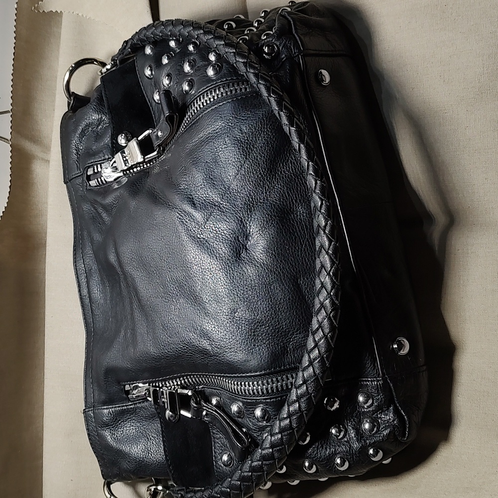 B Makowsky Black Leather Shoulder bag